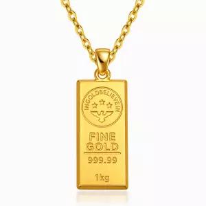 [한국금다이아몬드] 순금 목걸이 무광 골드바 24K 7.5g 18K장식