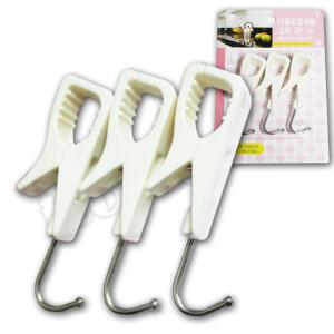우일 집게 고리 3P 소 대 수납 정리 행거 걸이