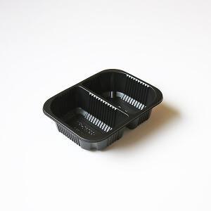 {소량} JH 19155-2B 검정 2칸 도시락 실링용기 뚜껑별도 10개