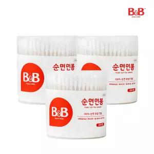 비앤비 순면 저자극 양면케어 아기면봉 200P (원형) x 3개