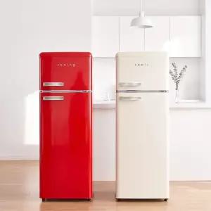 쿠잉 레트로 소형냉장고 REF-D215R 2도어 예쁜 작은 미니 중형 원룸 사무실 음료수