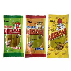 라이온제과 네모스낵 13g (매콤한맛 10개 + 불고기맛 10개 + 치킨맛 10개) 총 30개 추억의 불량식품