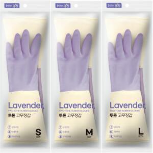명진 투톤 고무장갑 라벤더 컬러 대L 중M 소S