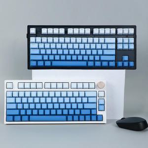 키보드용 안개 블루 그라데이션 키캡 딥 염료 더블샷 PBT 87 tkl 104 ansi xd64 bm60 xd68 CSTC75 BM87 BM6