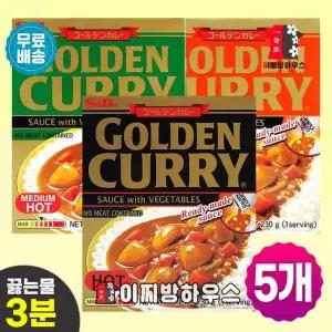 에스비 골든카레 일본 즉석카레 5개 매운맛 순한맛 중간맛 골든커리