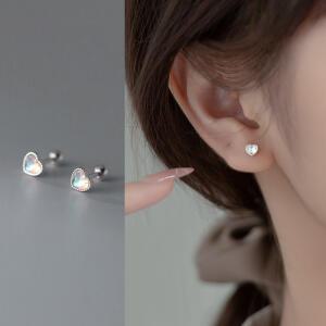 이스테리 실버925 오로라 하트 피어싱 귀걸이