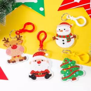 크리스마스 키링 십자수 만들기 세트 DIY 키트 성탄절 X-MAS 보석 비즈 열쇠고리 어린이 초등 수업 재료 캐릭터