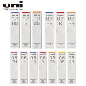 UNI 유니 샤프심 UL-S 0.3/0.5/0.7mm 1타(10개입) 2H/H/HB/B/2B/3B/4B