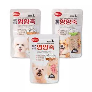 펫퍼스 애견비책 영양죽 강아지죽 장건강 유산균 기력회복 영양식 파우치 국내제조 레트로트 멸균 상온본관