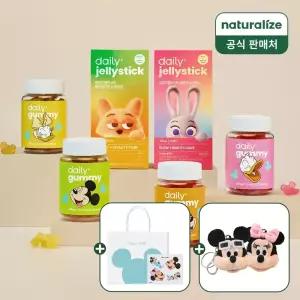 [내일도착]디즈니 비타민 꾸미 /젤리스틱 6종 선택 (멀티/비타민C/유산균/애사비 외) +인형키링+스티커+쇼핑백