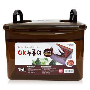 OK 누름이 발효숙성 15L 김치통 밀폐용기 장아찌 절임 누름통