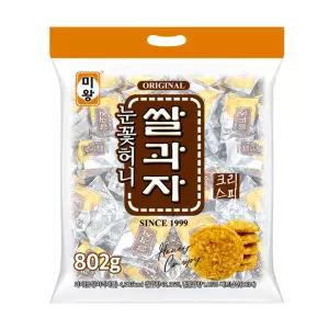 미왕 눈꽃허니 대용량 쌀과자(802g) X 1봉지 눈꽃쌀과자 판촉용 선물용 개별포장 크리스피