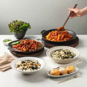 산채나물비빔밥 + 양념닭갈비 + 홍시찹쌀떡