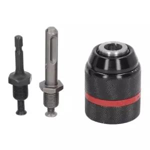 고강도 드릴척 13mm 1/2 키레스척 1.5~13MM 임팩용 sds plus용 호환 아답터 포함 원터치 키리스척