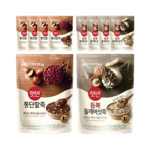 CJ 햇반 통단팥죽 420g + 햇반 듬뿍 들깨버섯죽 420g 각 5개 (총 10개)