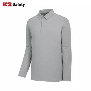 케이투세이프티 TS-F4204 동계 카라 긴팔 티셔츠 그레이 PMF24204