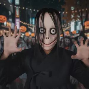 모모귀신 가면 할로윈 코스프레 마스크 코스튬 무서운얼굴 귀신 분장 데이 쓸모없는 가면 분장 처녀 선물