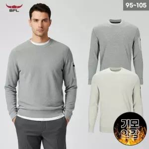 BFL 남성 겨울 팔포켓 크루넥 기모 긴팔티셔츠 카드주머니 웜업티 보온티 데일리 이너티