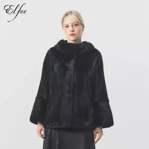 [진도 Elfee]풀스킨 휘메일 밍크 후드 케이프 (E8W3EJ11)