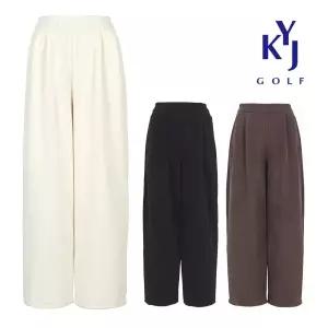 [김영주골프] 봄가을 겨울기모 코듀로이 와이드 팬츠 핀턱 골덴 여성 밴딩 바지 KPWLSL93