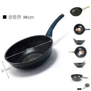 키친아트 후라이팬 인덕션티타늄까사궁중팬 30cm/프라이펜/튀김팬/주물/웍후라이팬/인덕션용/궁중팬/주물웍