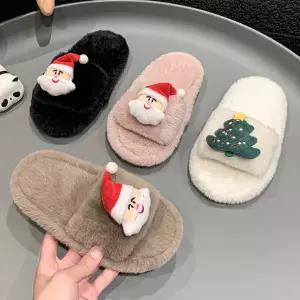 [리틀잼스] 아동 층간소음 털 슬리퍼 크리스마스 산타 여아 남아 신발 kd785