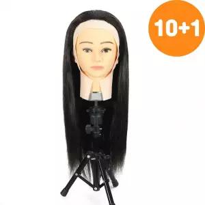 인조모 덧가발 커트 연습 전용 50.8cm 블랙