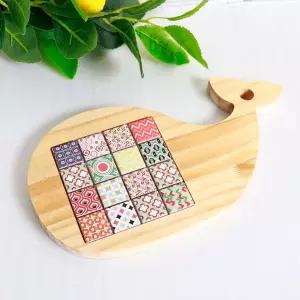 고래 b형 타일 냄비받침 만들기 키트 냄비받침대 티코스트 목공수업 diy