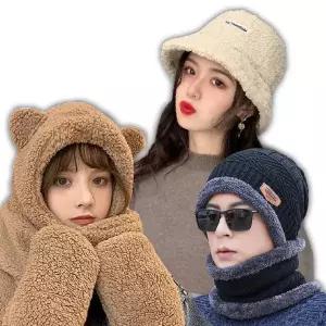 머플러 3종 모음전 바라클라바 곰돌이 후드 양털 겨울방한모자 털모자 뽀글이벙거지모자