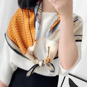 선물 포장 데일리 부드러운 사각 스카프 23종 헤어 머리띠 목도리 봄 가을