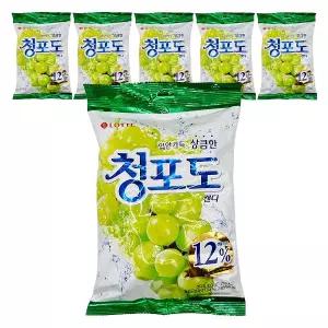 롯데 청포도 캔디 323g x 6개