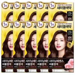 미장센 염색약 미쟝센염색약 4N 짙은갈색 10개