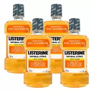 리스테린 가글액 시트러스 입냄새제거 구강청결제 750ml / 4개