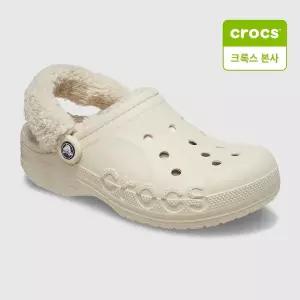 [크록스][크록스 본사] 바야 라인드 퍼즈 스트랩 클로그 윈터화이트 206633-11S