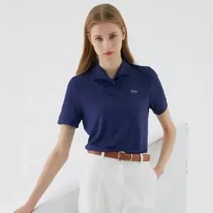 PGA 여성 데일리 컴팩트 반팔 카라 티셔츠 (네이비)