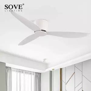 SOVE 로우 플로어 모던 BLDC 천장 선풍기 리모컨 포함 가정용 환풍기 모터 전기 선풍기 장식용