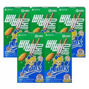롯데 KBO 빼빼로 아몬드 삼성 라이온즈 37g x5 당충전 달달함