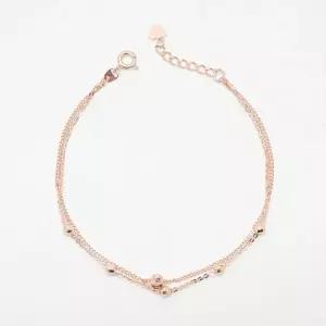 14k 두 줄 컷팅볼 레이어드 콤비 팔찌 OPPEB5060 (6899387A)