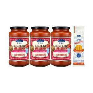 폰타나 시칠리아 아라비아따 저당 파스타 소스 600g, 3개+이탈리아 캄파니아 스파게티 500g, 1개