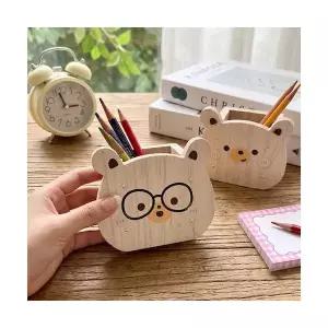 원목 곰돌이 연필꽃이 만들기 키트 DIY 목공소품 공예수업 고학년 노인 도서관 프로그램