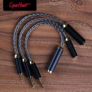 OPENHEART 어댑터 케이블 4.4mm ~ 2.5mm 수-암-수 8 코어 은동 합금