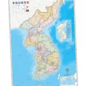우리 나라 도로 지도 한반도 전도 대한민국 전국 벽걸이 관광 학습
