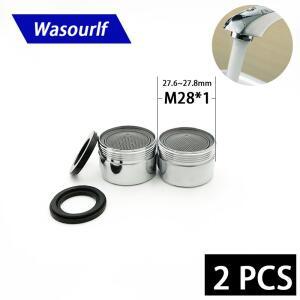 WASOURLF 2 PCS M28 수나사 물 절약 탭 통풍기 수도꼭지 버블 러 황동 쉘 크롬 욕조 액세서리 목욕 부품