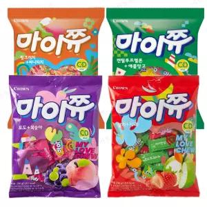 마이쮸 딸기사과 포도복숭아(신상품) 288g 캔털루프멜론애플망고 핑크리치써니피치 284g 혼합 4봉