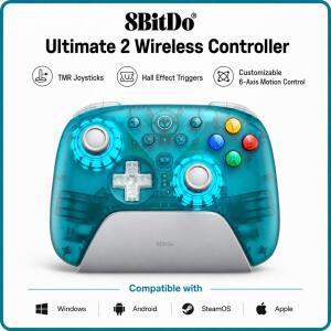 8BitDo Ultimate 2 무선 컨트롤러 (윈도우 PC, 애플, 스팀 및 안드로이드용), 게이밍 TMR 조이스틱 1000Hz