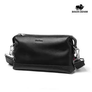 [하프클럽/]BISON DENIM  남자 남성 수제 가죽 스트랩 손가방 파우치백 클러치