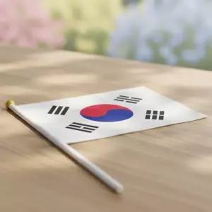 태극기수기 대한민국 깃발 국기 천재질 미니 30x20mm 긷 태국기 원단 응원용 (3개)