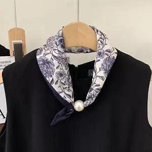 [옷자락]쁘띠 왕진주 자석 미니스카프 4color