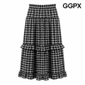 [GGPX] 2단 체크 프릴 스커트 (GQ9SK009F)