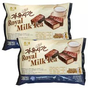 자유시간 미니 로얄 밀크티 300g 2개 사무실 간식 초코바